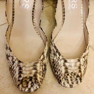KORS Animal Print Open Toe Wedge